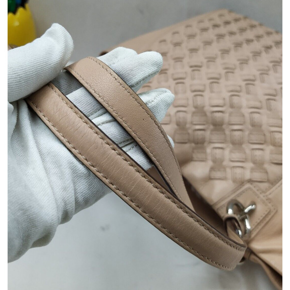 Coach North South Taupe Woven Leather Outside Pockets Shoulder Bag - Picture 4 of 16